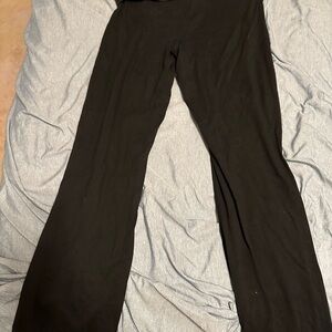 Victoria’s Secret Sport- Black Women's Pants- flare leg, foldable waist- medium